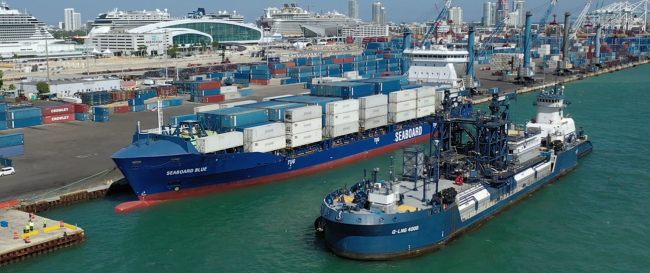 Seaboard Marine performs PortMiami’s first LNG bunkering for a cargo vessel Seaboard Marine performs PortMiami’s first LNG bunkering for a cargo vessel