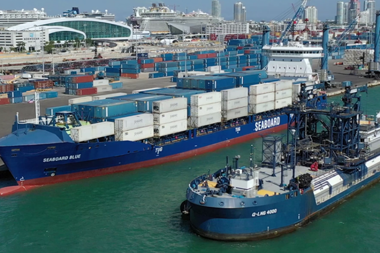 Seaboard Marine performs PortMiami’s first LNG bunkering for a cargo vessel Seaboard Marine performs PortMiami’s first LNG bunkering for a cargo vessel